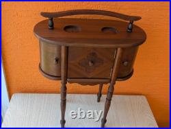 Vintage Cushman Bennington VT Smoking Humidor Poker Stand Cigar Table