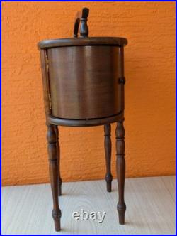 Vintage Cushman Bennington VT Smoking Humidor Poker Stand Cigar Table
