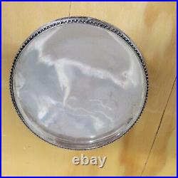 Vintage Cut Glass Cigar Tobacco Humidor Jar With Sterling Silver LID