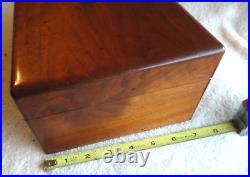 Vintage DECATUR INDUSTRIES GENUINE WALNUT PORCELAIN LINED ESTATE CIGAR BOX READ