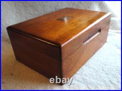 Vintage DECATUR INDUSTRIES GENUINE WALNUT PORCELAIN LINED ESTATE CIGAR BOX READ