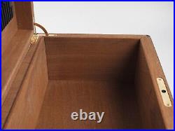 Vintage DUNHILL Humidor Lacquered Ebony Wood Inlay Large Locking Key Cigar 14x9