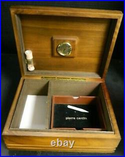 Vintage Decatur Industries Walnut Humidor with Italian Gauge & Water Holder Excell