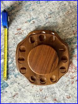 Vintage Decatur Walnut Pipe Rack Stand Humidor Jar 12 Pipe DECC Complete USA