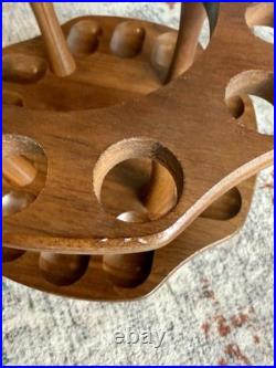 Vintage Decatur Walnut Pipe Rack Stand Humidor Jar 12 Pipe DECC Complete USA
