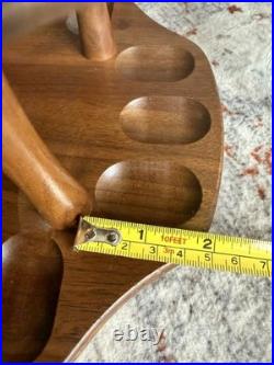 Vintage Decatur Walnut Pipe Rack Stand Humidor Jar 12 Pipe DECC Complete USA
