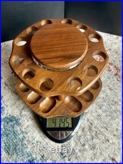 Vintage Decatur Walnut Pipe Rack Stand Humidor Jar 12 Pipe DECC Complete USA