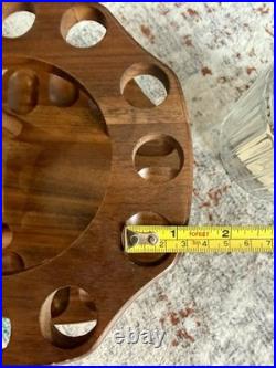 Vintage Decatur Walnut Pipe Rack Stand Humidor Jar 12 Pipe DECC Complete USA