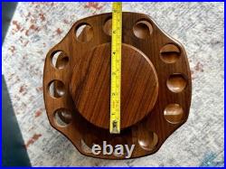 Vintage Decatur Walnut Pipe Rack Stand Humidor Jar 12 Pipe DECC Complete USA