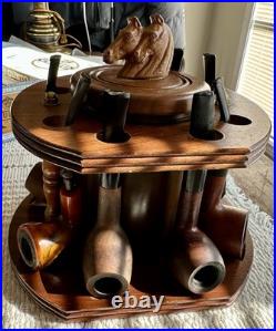 Vintage Dun-Rite Wood Nov Inc Duraglas Humidor Wooden 7 Pipe Stand Brooklyn NY Vintage Dun-Rite Wood Nov Inc Duraglas Humidor Wooden 7 Pipe Stand Brooklyn NY