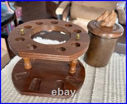 Vintage Dun-Rite Wood Nov Inc Duraglas Humidor Wooden 7 Pipe Stand Brooklyn NY Vintage Dun-Rite Wood Nov Inc Duraglas Humidor Wooden 7 Pipe Stand Brooklyn NY