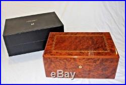 Vintage Dunhill Burl Wood Cedar-lined Humidor Cigar Box