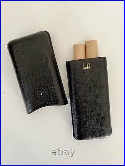 Vintage Dunhill Cigar Case Black Leather Luxury Christmas Gift For Men