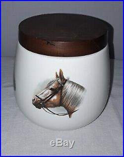 Vintage Dunhill Equestrian Horses Tobacco Jar Humidor Unmarked