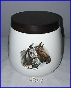 Vintage Dunhill Equestrian Horses Tobacco Jar Humidor Unmarked