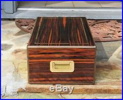 Vintage Dunhill Exotic Wood Cigar Humidor with Removable Tray Humidity Control