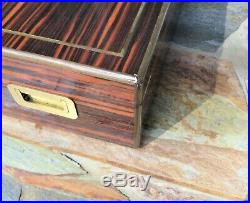 Vintage Dunhill Exotic Wood Cigar Humidor with Removable Tray Humidity Control