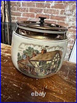 Vintage Dunhill Tobacco Jar Humidor Gray's Pottery Ceramic England