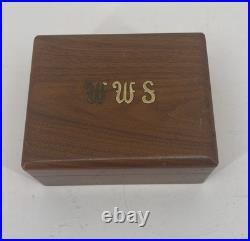 Vintage Dunhill Wooden Cigar Humidor Monogrammed UWS Tobacco Box