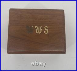 Vintage Dunhill Wooden Cigar Humidor Monogrammed UWS Tobacco Box