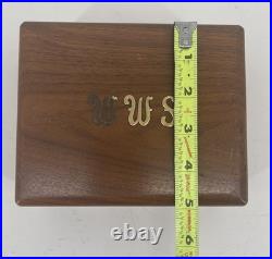 Vintage Dunhill Wooden Cigar Humidor Monogrammed UWS Tobacco Box