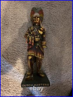 Vintage Dutch Masters Cigar Store Indian Statue (18.5 Tall x 6.25 Wide)