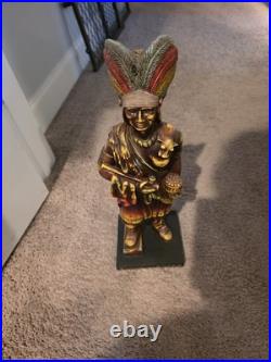 Vintage Dutch Masters Cigar Store Indian Statue (18.5 Tall x 6.25 Wide)