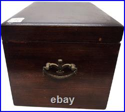 Vintage Early 1900s Large Oak Wooden Milk Glass Lined Cigar Tobacco Humidor Ches