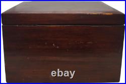Vintage Early 1900s Large Oak Wooden Milk Glass Lined Cigar Tobacco Humidor Ches