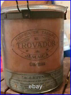 Vintage El Trovador Cigar Jar Jamaican Humidor