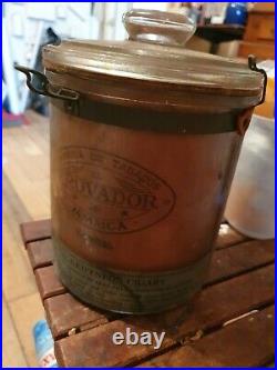 Vintage El Trovador Cigar Jar Jamaican Humidor