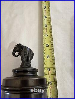 Vintage Elephant Cigar Cigarette Tobacco Humidor Set With Insert