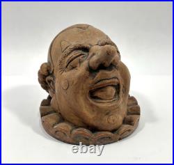 Vintage Eric Burtis Laughing Clown Humidor 4.5 x 3.5 in. Missing Bottom Base Vintage Eric Burtis Laughing Clown Humidor 4.5 x 3.5 in. Missing Bottom Base