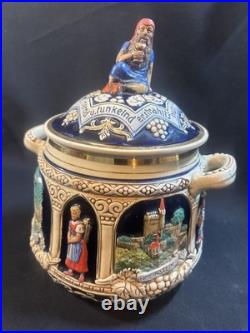 Vintage German Ironstone Ceramic Marzi Remy Humidor / Cookie Jar With Lid