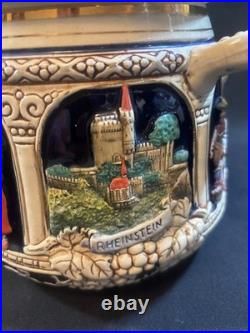 Vintage German Ironstone Ceramic Marzi Remy Humidor / Cookie Jar With Lid