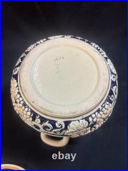 Vintage German Ironstone Ceramic Marzi Remy Humidor / Cookie Jar With Lid