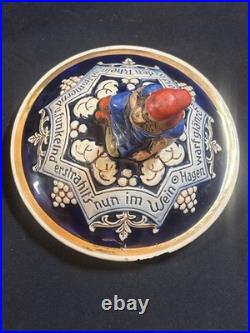 Vintage German Ironstone Ceramic Marzi Remy Humidor / Cookie Jar With Lid