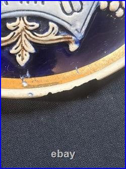 Vintage German Ironstone Ceramic Marzi Remy Humidor / Cookie Jar With Lid