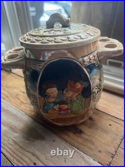 Vintage German Style Humidor With Pipe Racks Holders