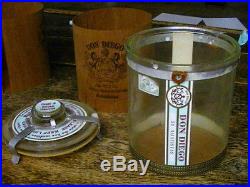 Vintage Glass Cigar Jar Tobacco Still has Labels & Original Wood Lining 30% OFF