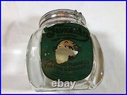 Vintage Glass PATTERSON'S TUXEDO TOBACCO Humidor Jar with Lid Super Rare