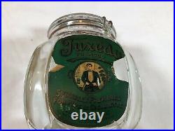 Vintage Glass PATTERSON'S TUXEDO TOBACCO Humidor Jar with Lid Super Rare