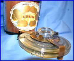 Vintage H. UPMANN GLASS HUMIDOR / Belicoso Cigars / Complete withCedar Liner RARE