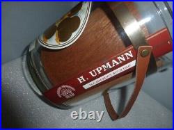 Vintage H Upmann 1844 Glass Cigar Humidor Jar 25 Belicoso Leather Strap Labels