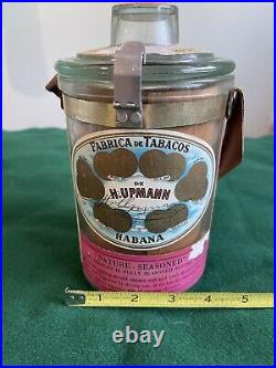 Vintage H Upmann 1844 Glass Cigar Humidor Jar Pre 1959