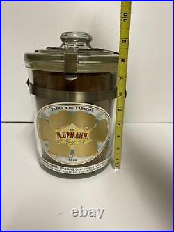 Vintage H. Upmann Glass Jar with Lid Humidor 25 Cameroon Belicoso