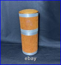 Vintage HTF 90s Atoll Luxury Travel Humidor Cigar Case Hawaii Tan Leather