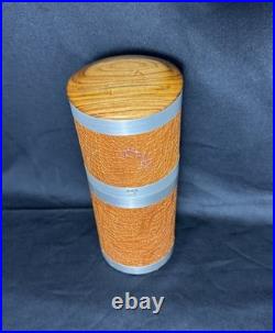 Vintage HTF 90s Atoll Luxury Travel Humidor Cigar Case Hawaii Tan Leather