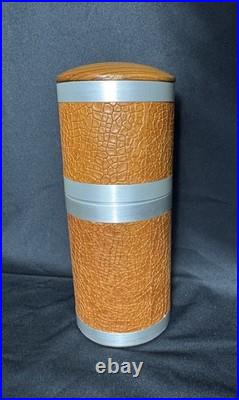 Vintage HTF 90s Atoll Luxury Travel Humidor Cigar Case Hawaii Tan Leather