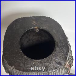 Vintage Hand Carved Owl Sculpture WithRemovable Head Humidor Tobacco Container 10